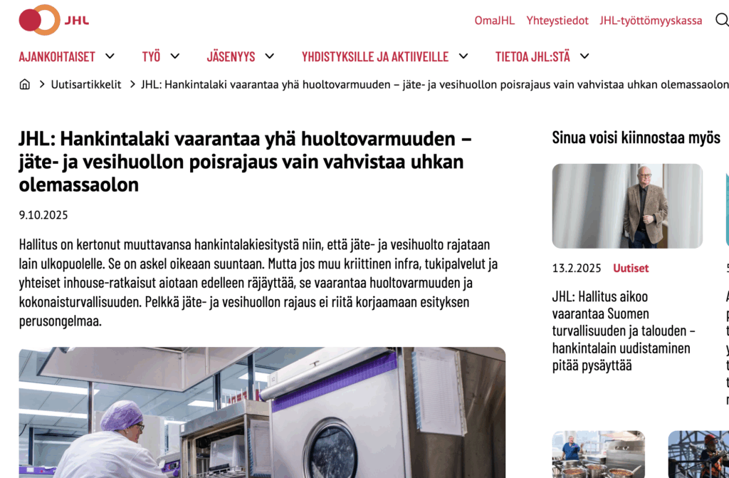 JHL: Huoltovarmuus-vaarantuu