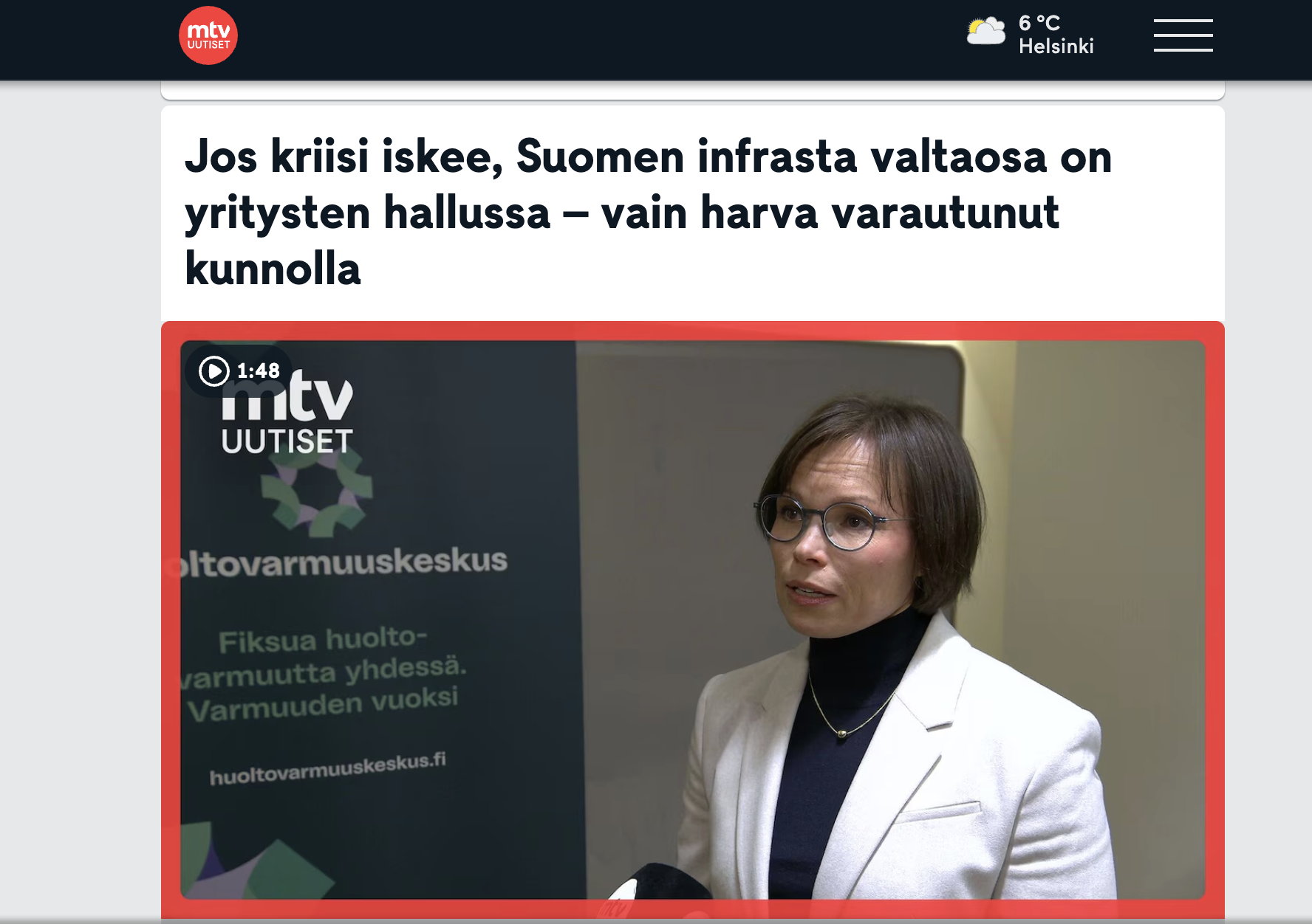 MTV: Suomen Infra vaarassa