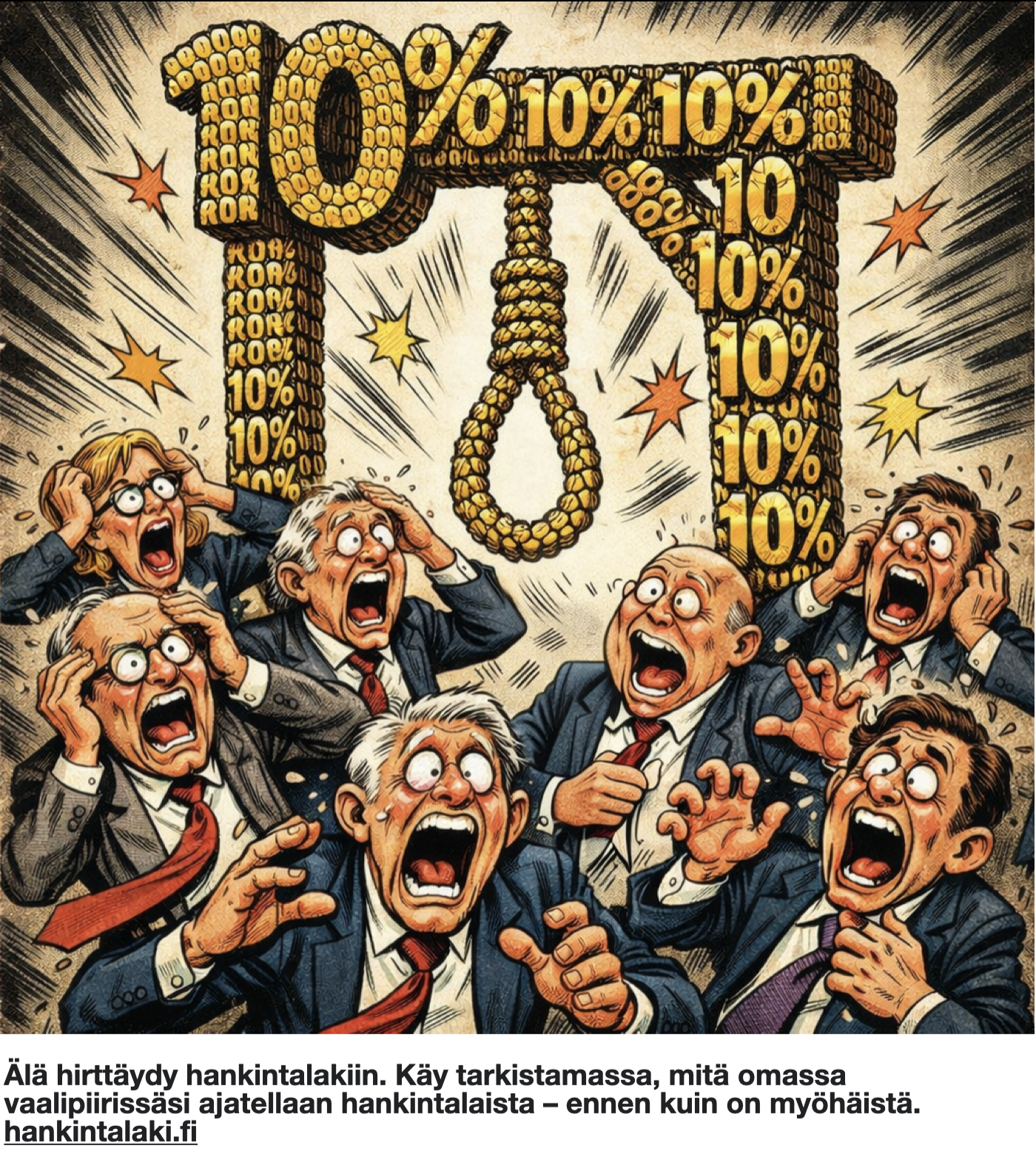 Älä hirttäydy hankintalakiin. Käy tarkistamassa, mitä omassa vaalipiirissäsi ajatellaan hankintalaista – ennen kuin on myöhäistä. hankintalaki.fi